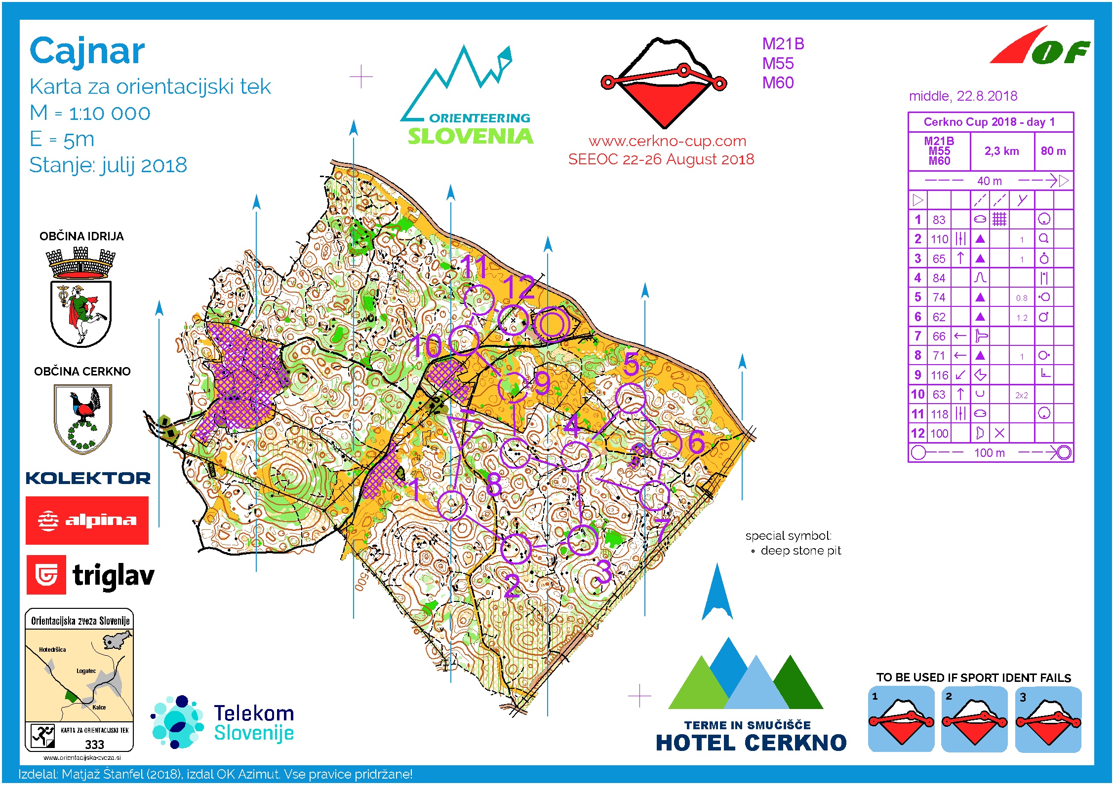 Cerkno Cup - DAY 1 - M21B, M55, M60 (22. 08. 2018)