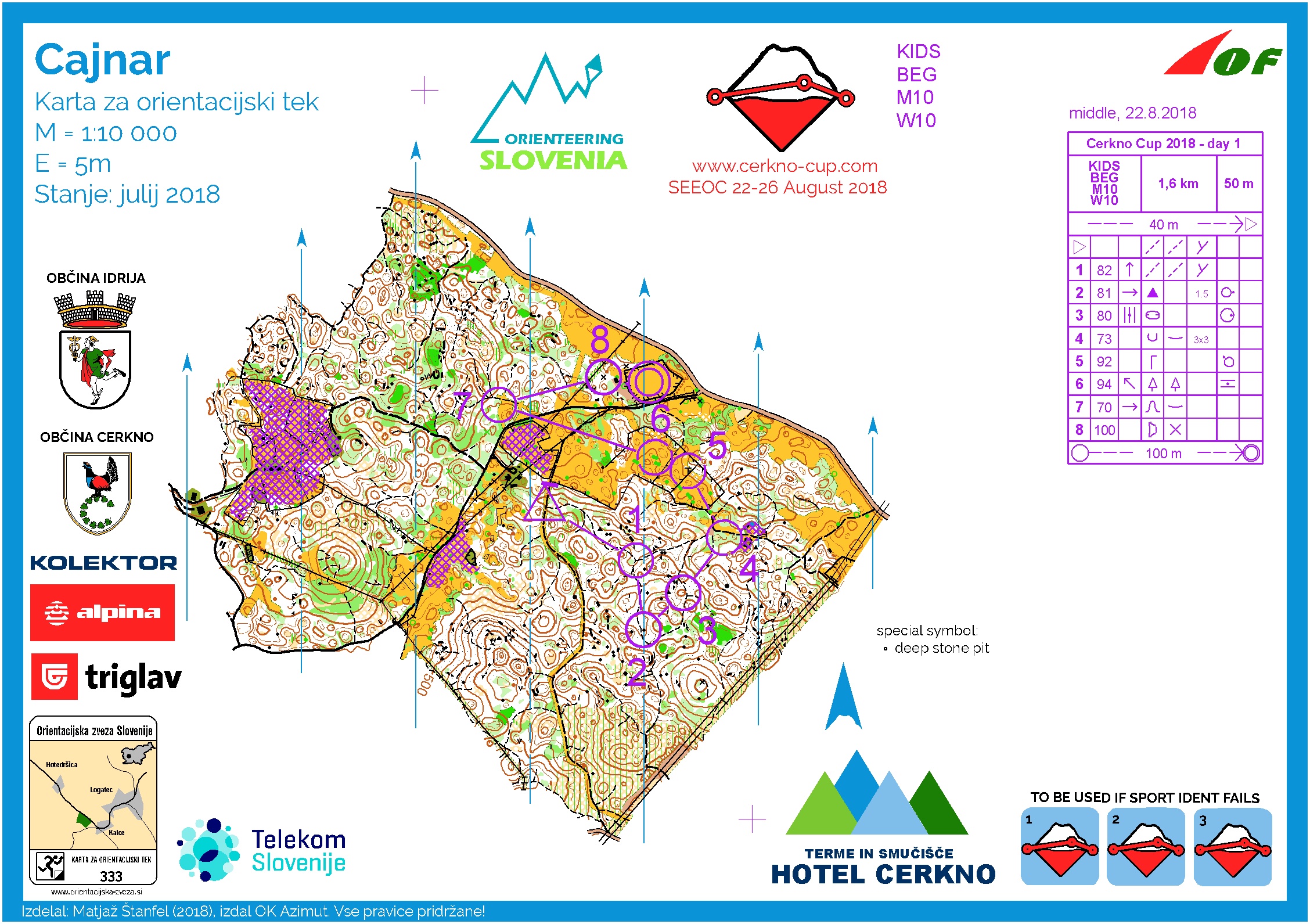 Cerkno Cup - DAY 1 - M10, W10, KIDS, BEG (22. 08. 2018)