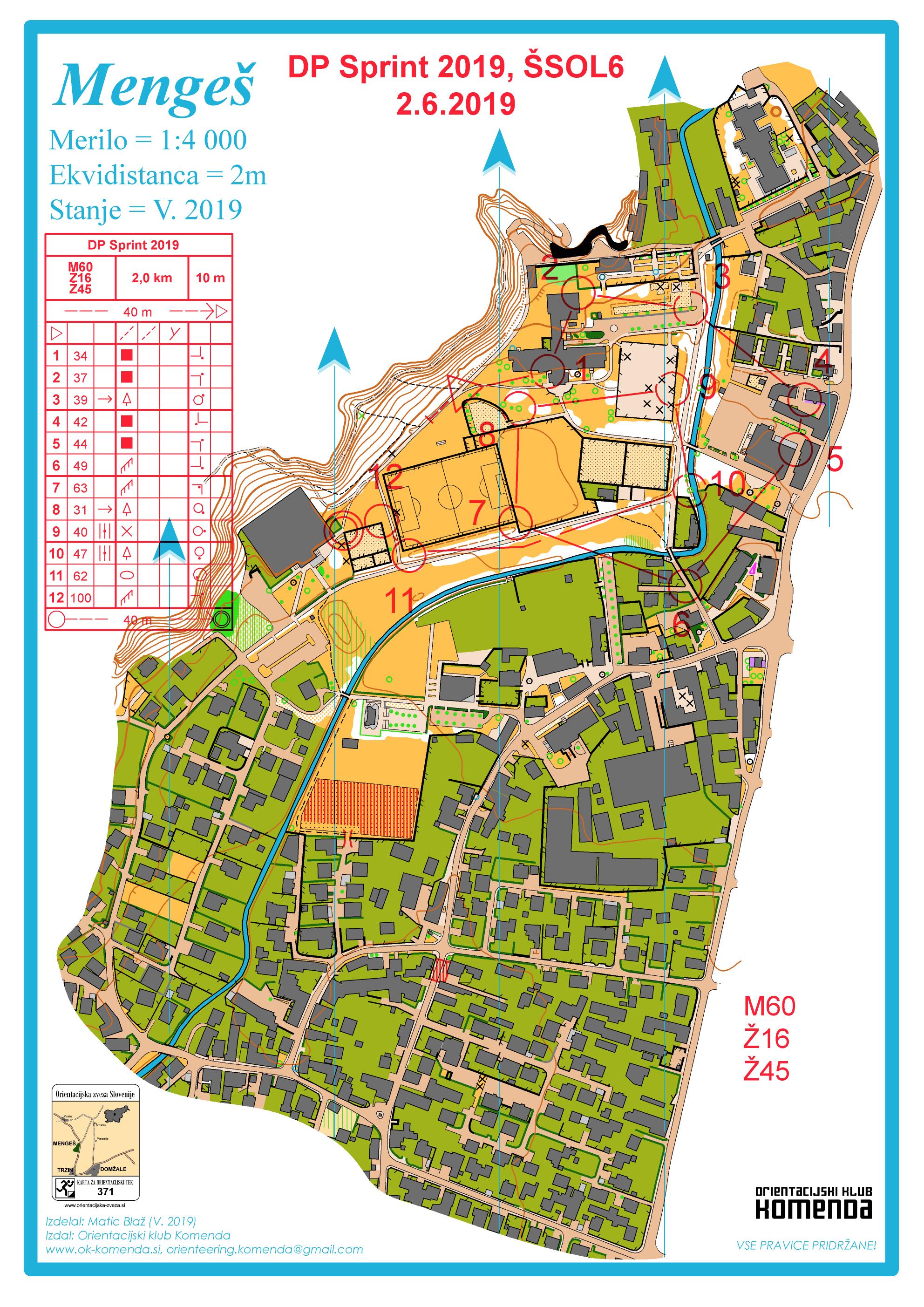 DP SPRINT 2019 - M60, Ž16, Ž45 (02. 06. 2019)