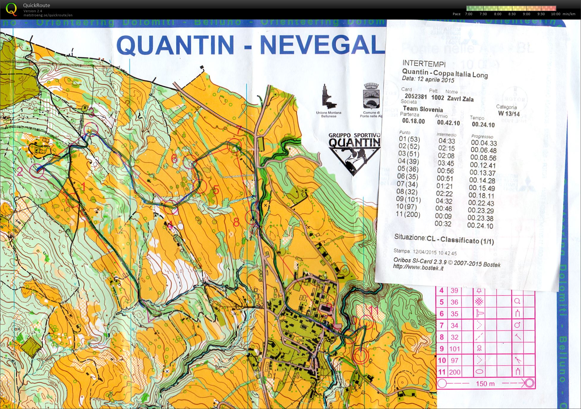 Quantin - Coppa Italia Long, Orienteering Dolomiti [12.04.2015] (12. 04. 2015)